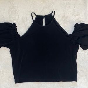 High neck cropped top